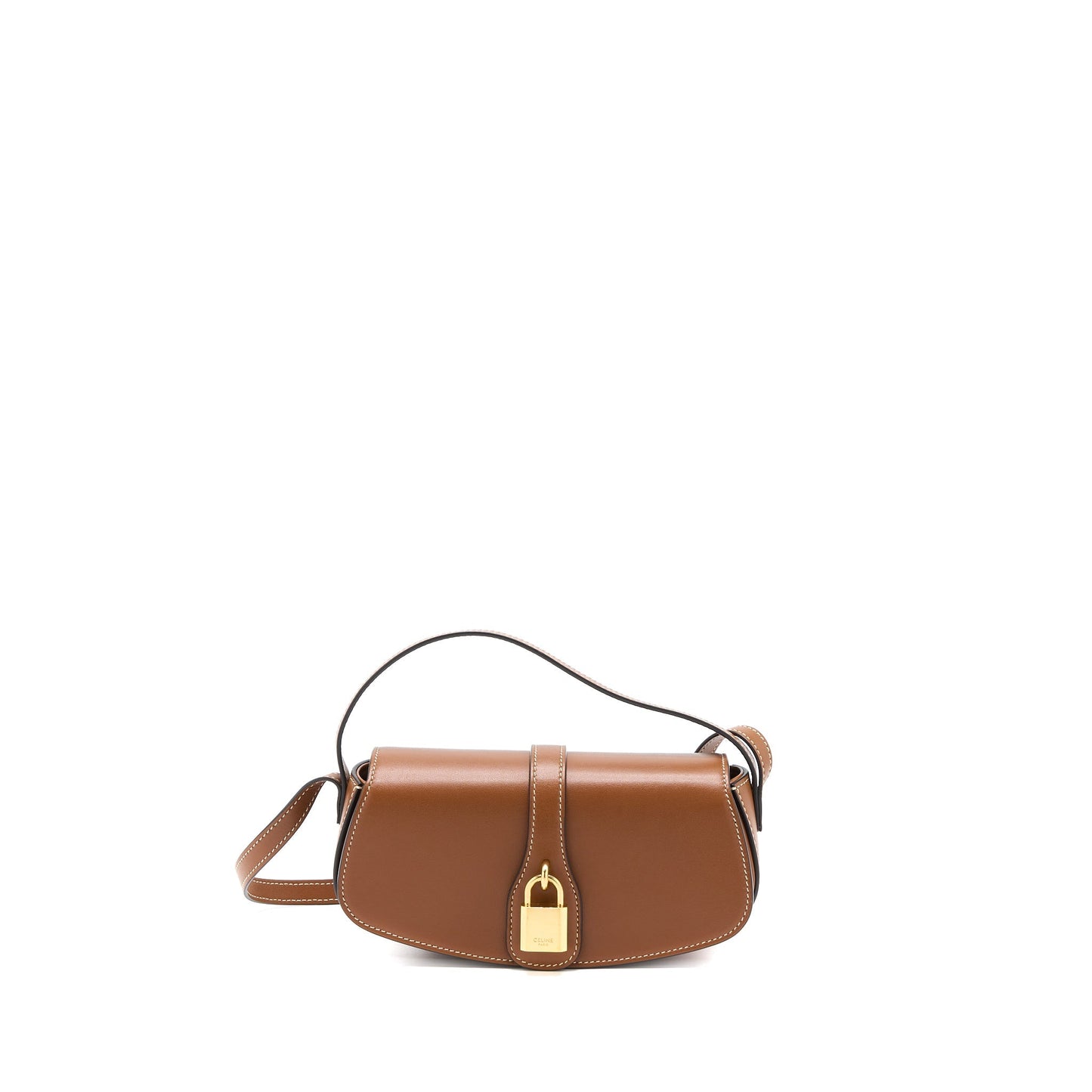 Celine Clutch On Strap Calfskin Tan