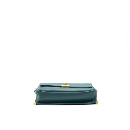 CHANEL FLAP BAG IN DARK TURQUOISE IN GHW