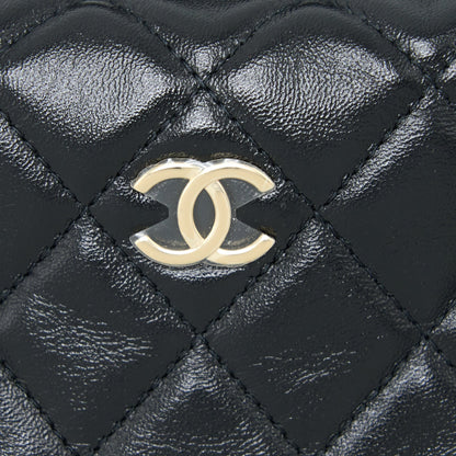 Chanel 23c Round Cruise Pouch Lambskin Black LGHW (Microchip)