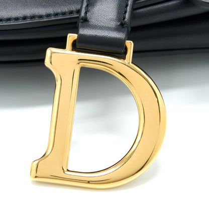 Dior Mini Saddle Purse Calfskin Black