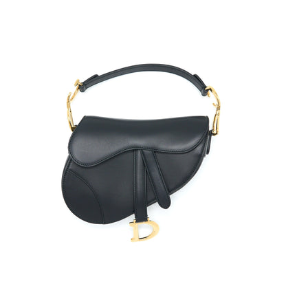 Dior Mini Saddle Purse Calfskin Black