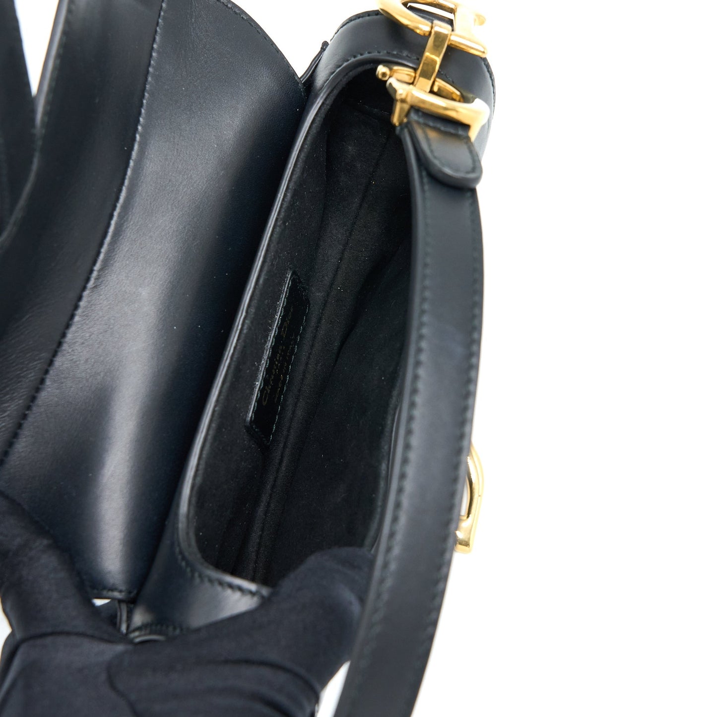 Dior Mini Saddle Purse Calfskin Black