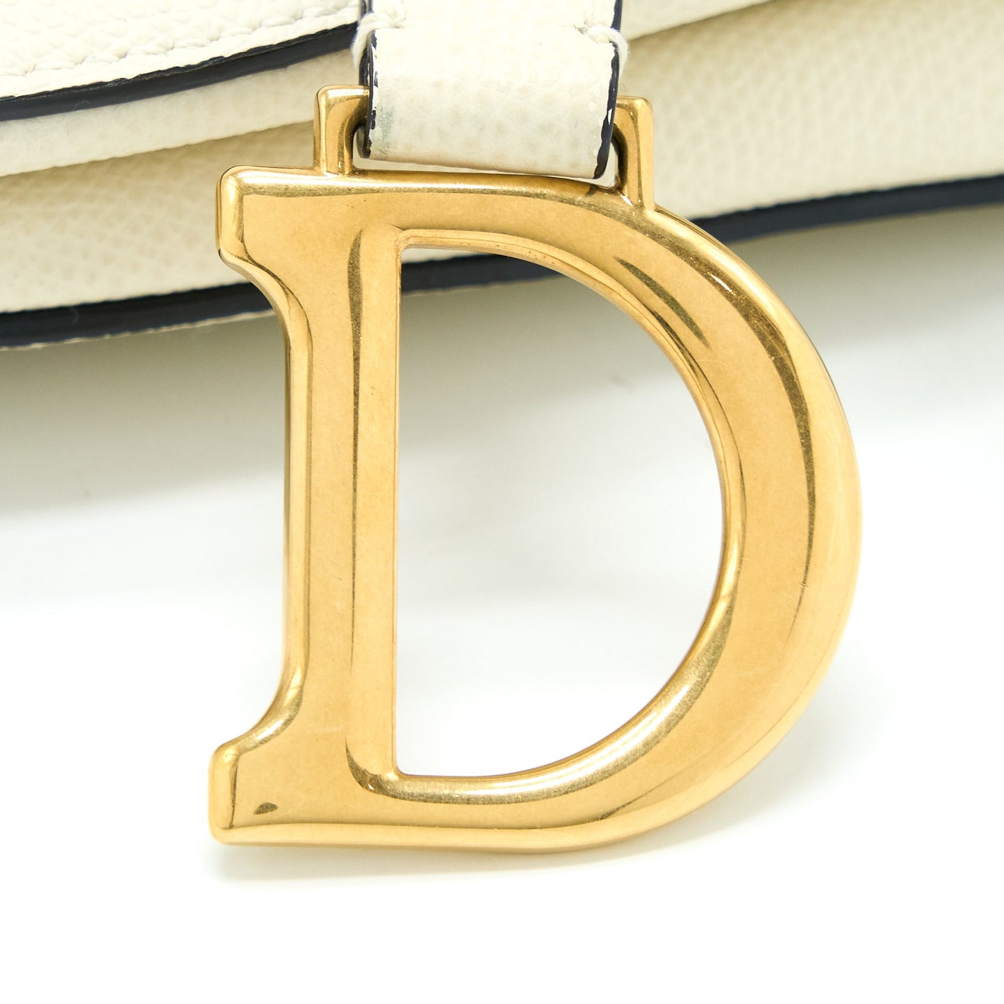 Dior Mini Saddle Purse Grained Calfskin White