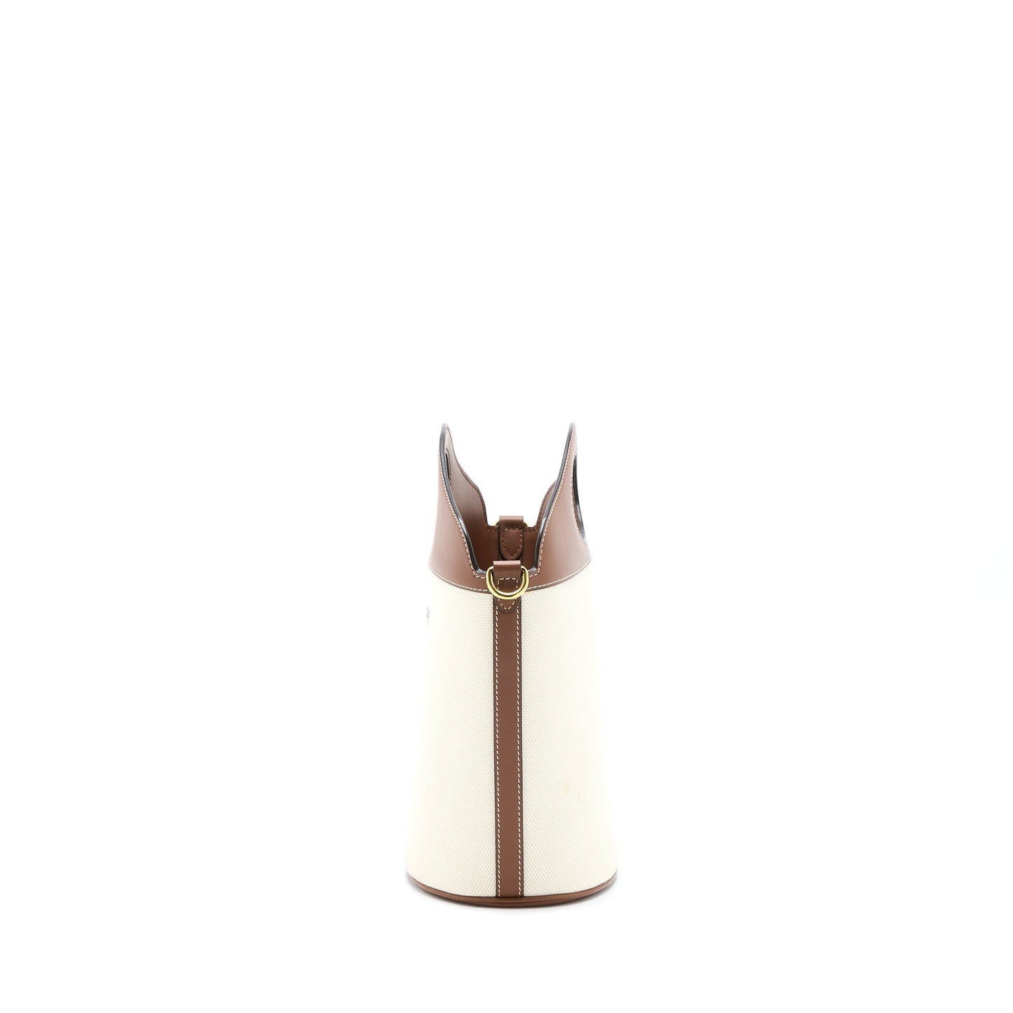 Burberry Bucket Purse Canvas/ Leather Beige/ Brown