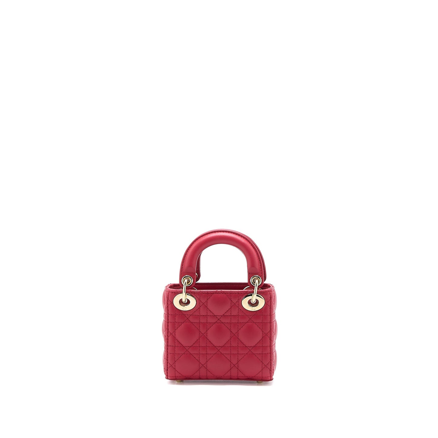Dior Micro Lady Dior Purse Cannage Lambskin Red