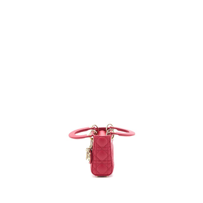 Dior Micro Lady Dior Purse Cannage Lambskin Red