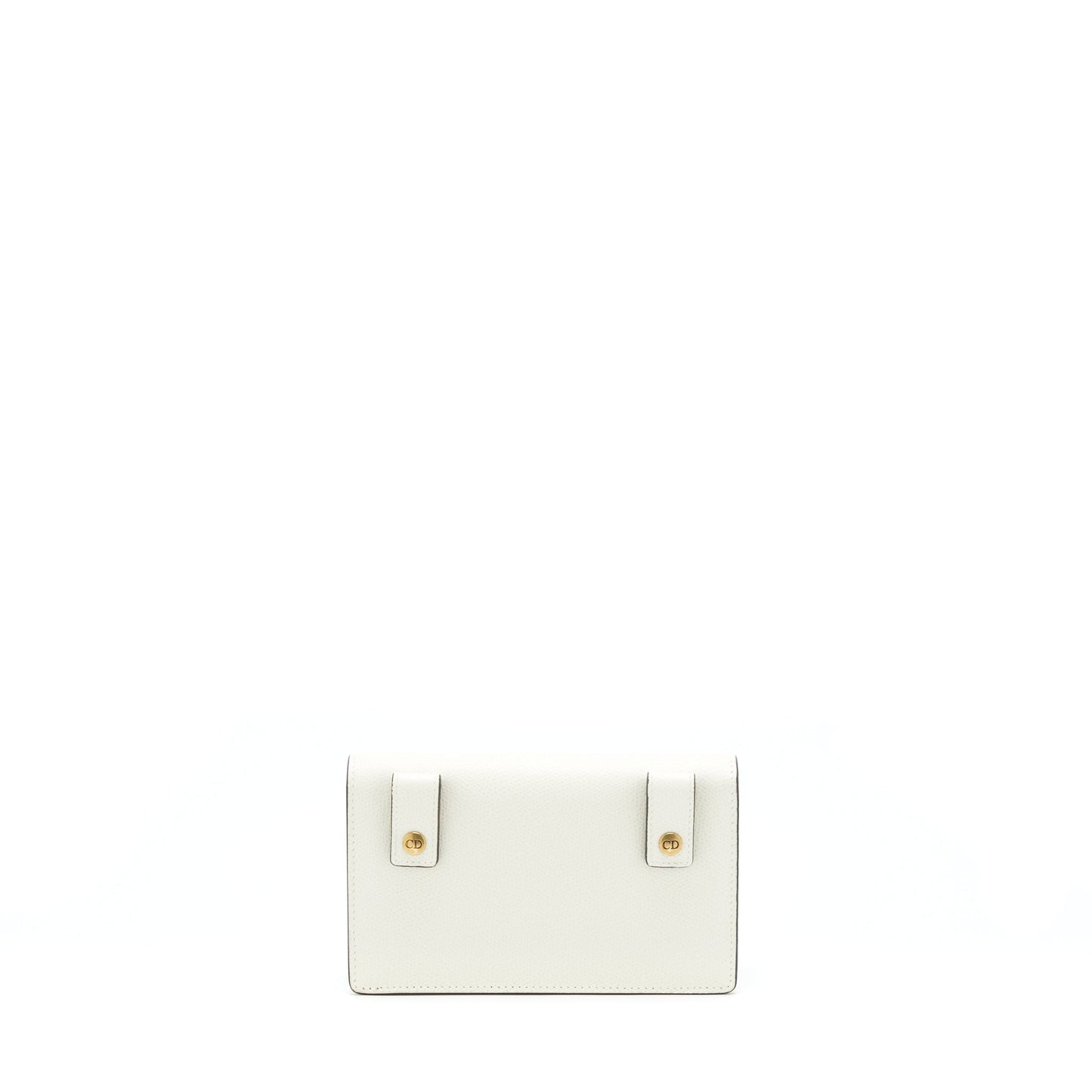 Dior Saddle Belt Purse Grained Calfskin White