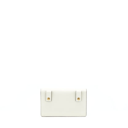 Dior Saddle Belt Purse Grained Calfskin White