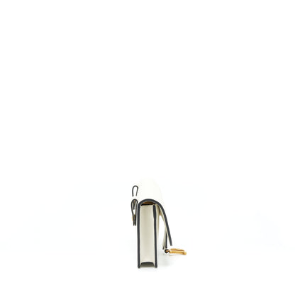 Dior Saddle Belt Purse Grained Calfskin White