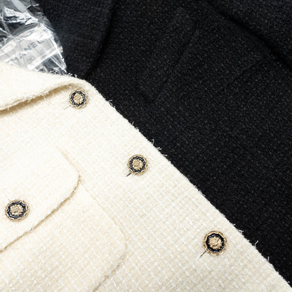 Chanel Size 34 20A Tweed Jacket Wool/Polyamide White/Black