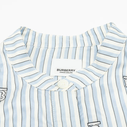 Burberry Size UK8 Logo Shirt Dress Silk Pale Blue
