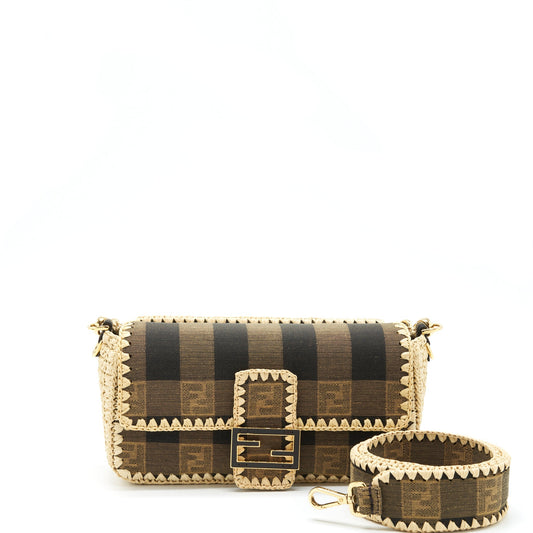 Fendi Baguette Mini Purse Fabric Brown/Cream
