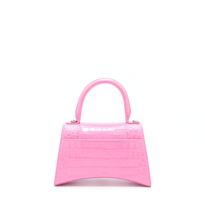 Balenciaga Hourglass Crocodile-Embossed Pink