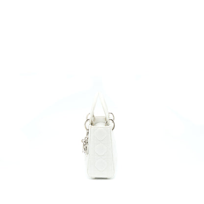 Dior Mini Lady Dior Lambskin White