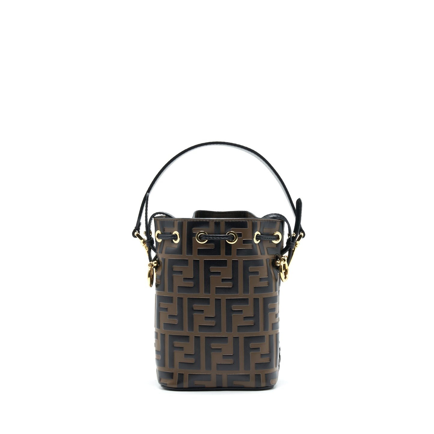 Fendi Mon Tresor Mini Bucket Purse Black/Brown