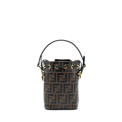 Fendi Mon Tresor Mini Bucket Purse Black/Brown