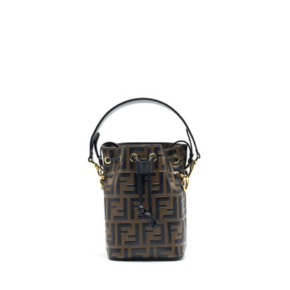 Fendi Mon Tresor Mini Bucket Purse Black/Brown