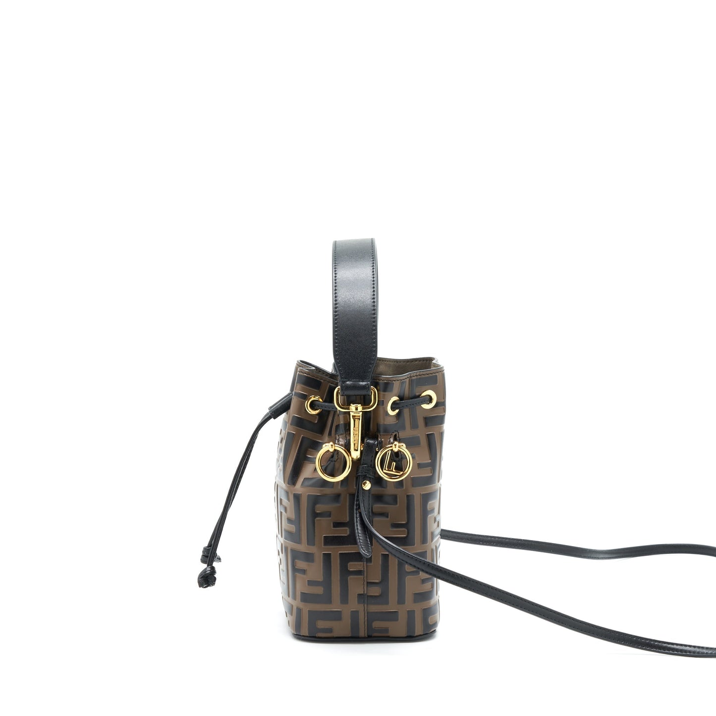 Fendi Mon Tresor Mini Bucket Purse Black/Brown