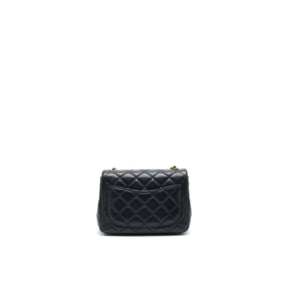 Chanel 22C Pearl Crush Mini Square Rectangular Flap Bag Black GHWï¼Microchip)
