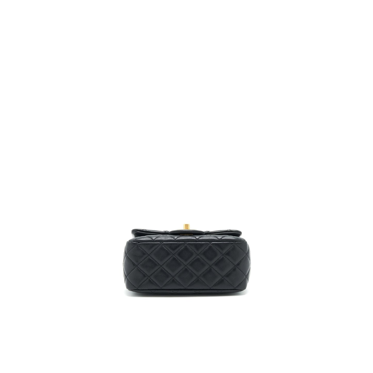 Chanel 22C Pearl Crush Mini Square Rectangular Flap Bag Black GHWï¼Microchip)