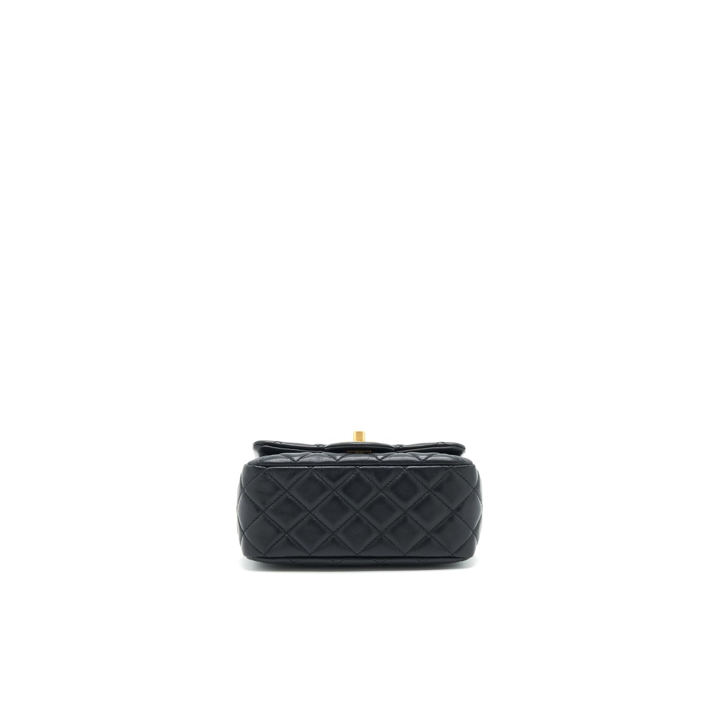 Chanel Pearl Crush Mini Square Flap Bag Lambskin Black GHW