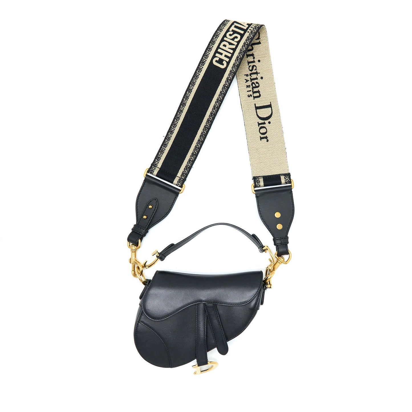 Dior Small Saddle Purse Calfskin Black