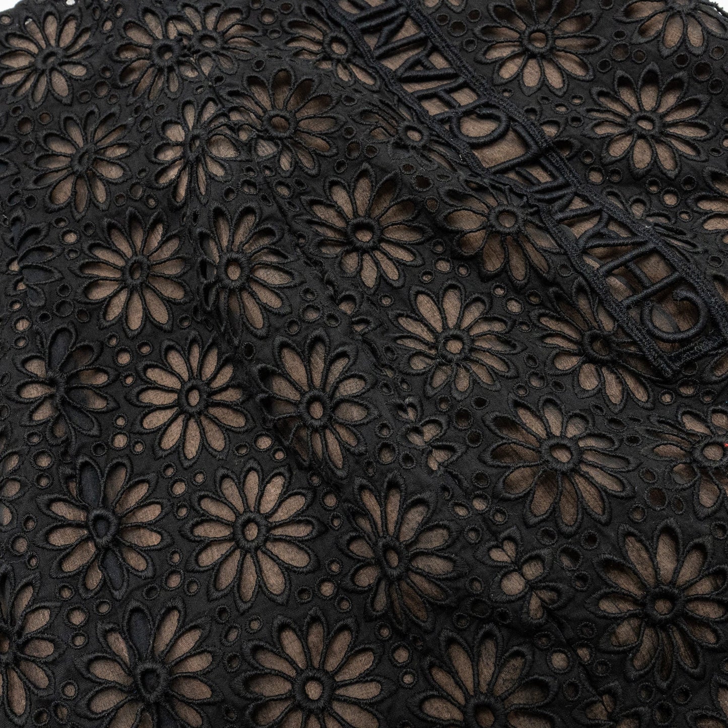 Chanel Size 34 21S Flora Lace Skirt Cotton Black