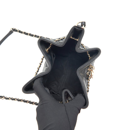 Chanel drawstring Bucket bag Quilted Lambskin Black LGHW