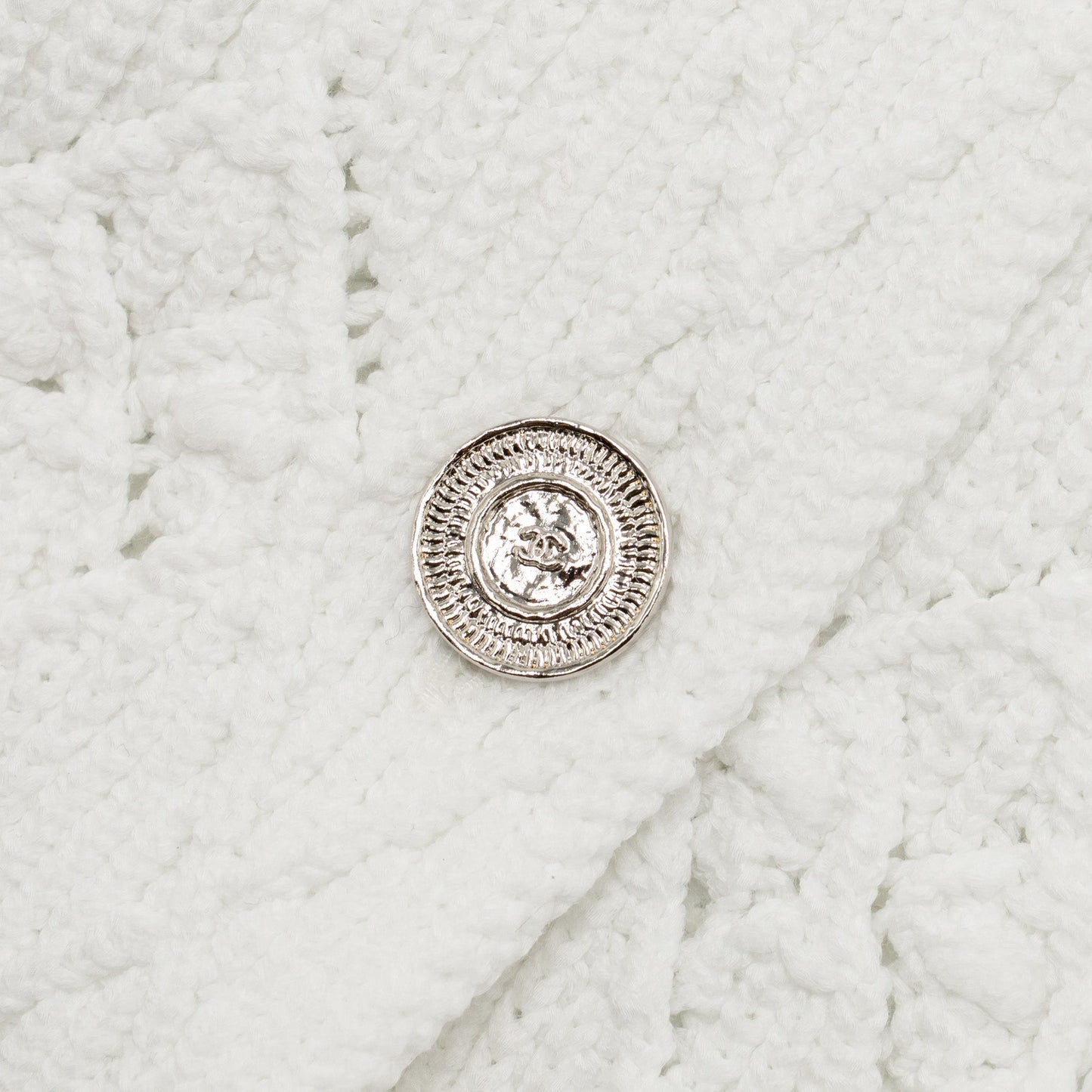 Chanel Size 38 25P Jacket Cotton/Mixed Fibres White SHW