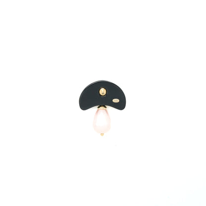 Chanel Mushroom Brooch Pearl Gold Tone