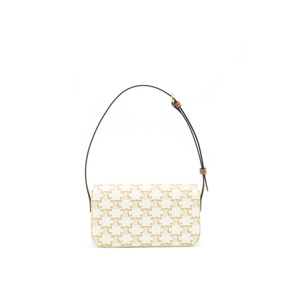 Celine Triomphe Mini Purse Calfskin White