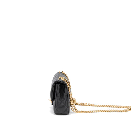 Chanel 23P Mini Coco Love Flap Bag Caviar Black GHW (Microchip)
