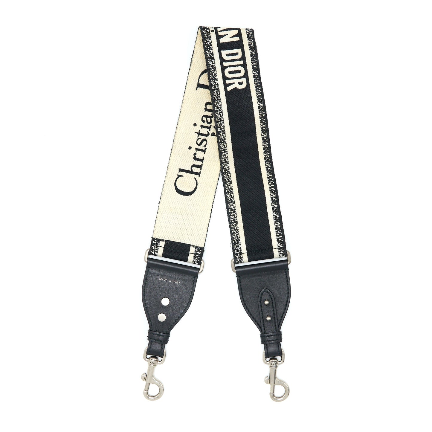 Dior Canvas Embroidered Shoulder Strap Black/White