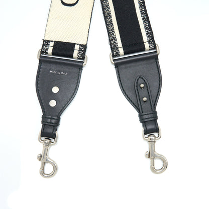 Dior Canvas Embroidered Shoulder Strap Black/White