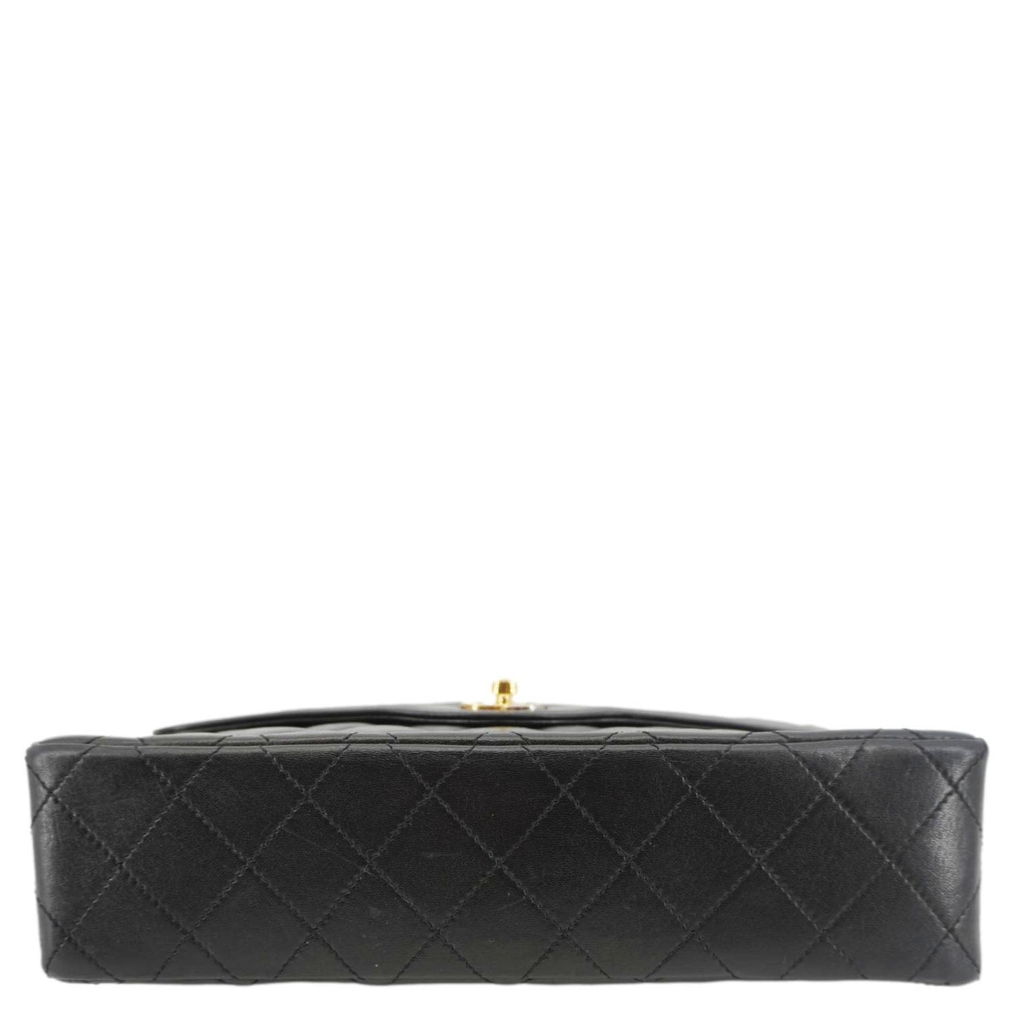 CHANEL Paris Two-Tone CC Logo Quilted Leather Shoulder Bag Black