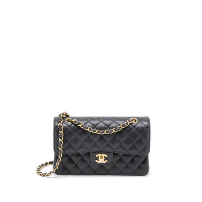 Chanel Small Classic Double Flap Bag Caviar Black GHW (Microchip)