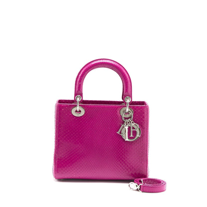Dior Medium Lady Dior Python Pink