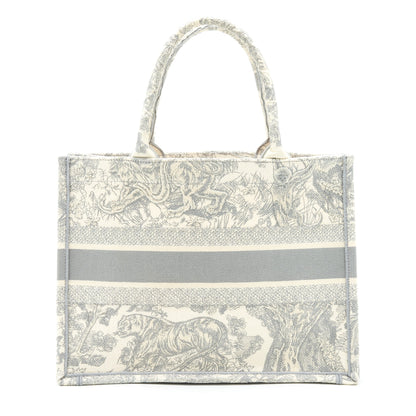Dior Small Book Tote Toile De Jouy Embroidery Grey
