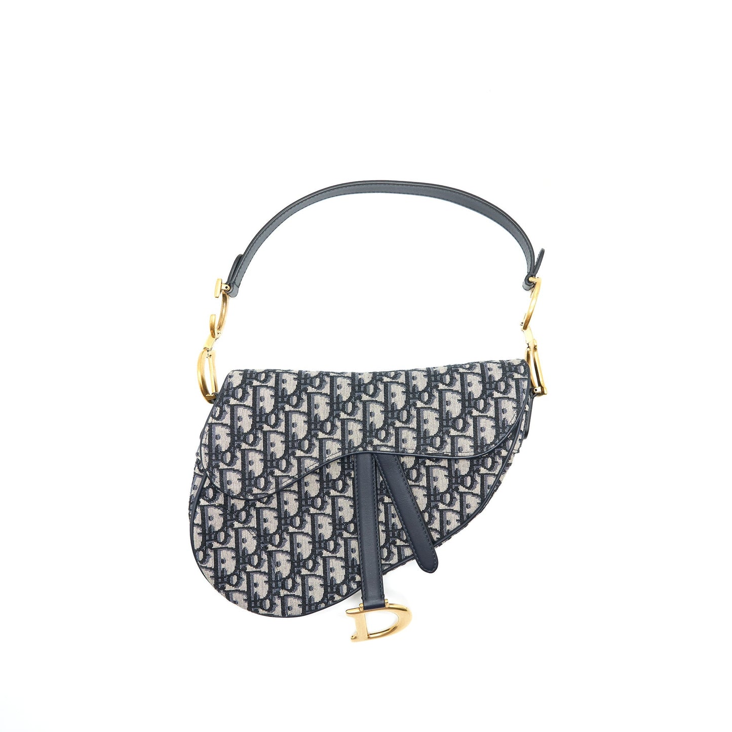 Dior Medium Saddle Purse Blue Oblique Jacquard