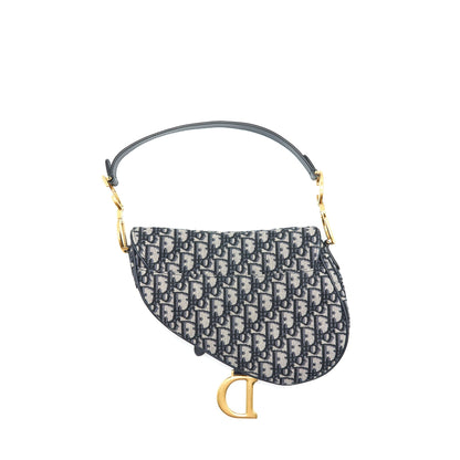 Dior Medium Saddle Purse Blue Oblique Jacquard