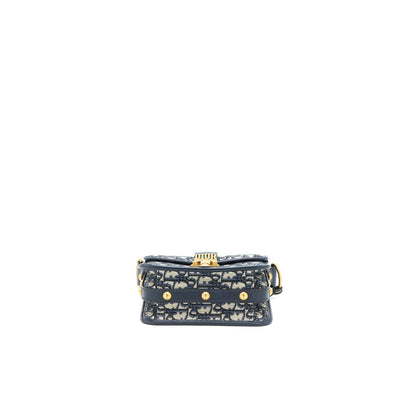 Dior Addict Vertical Messenger Purse Oblique Canvas Blue