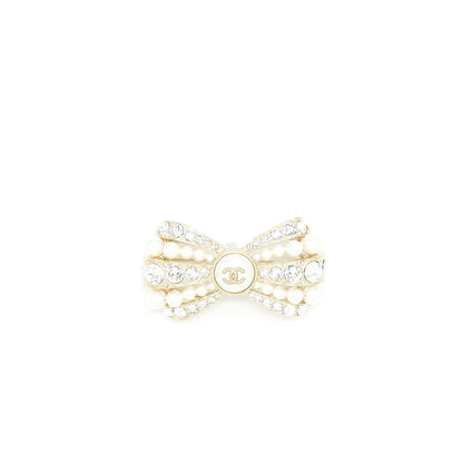 Chanel Bow Brooch With Pearls And Crystals LGHW
