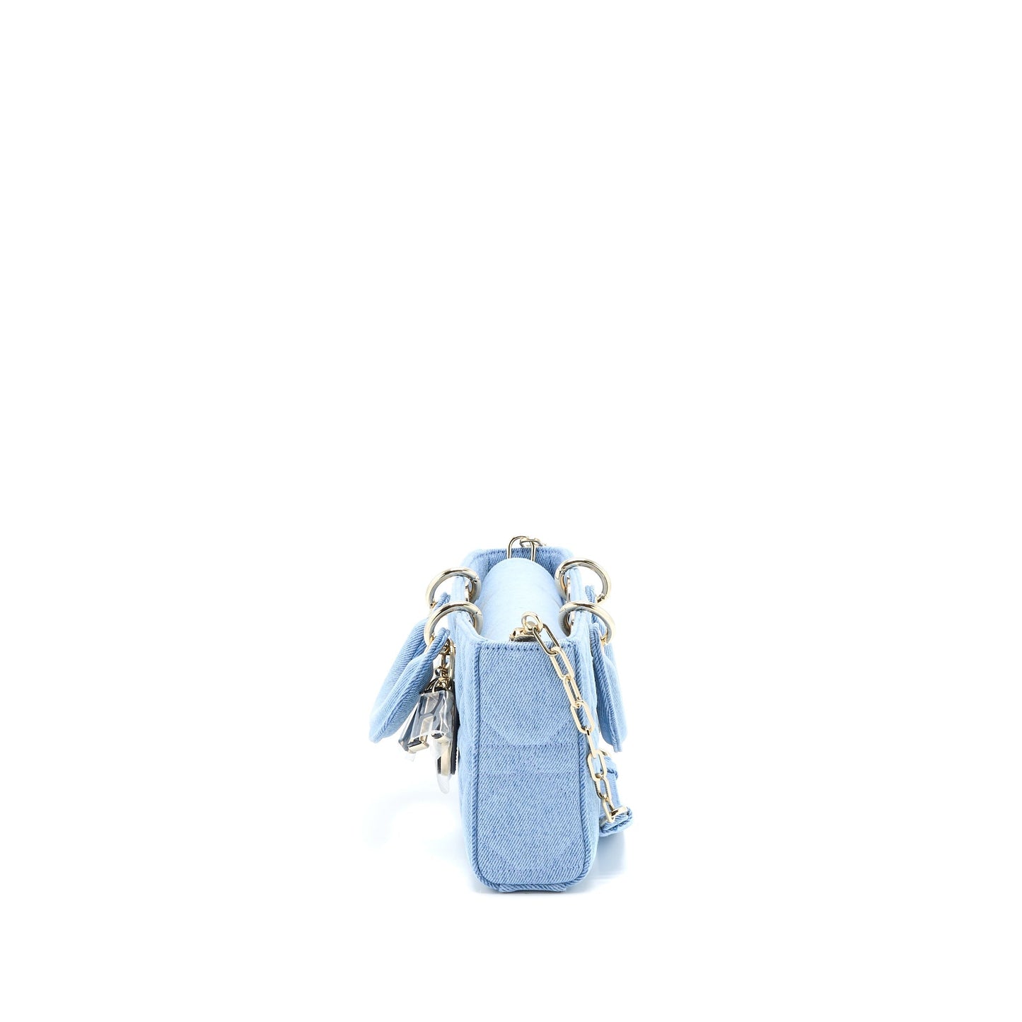 Dior Small Lady D-Joy Purse Macrocannage Denim Blue