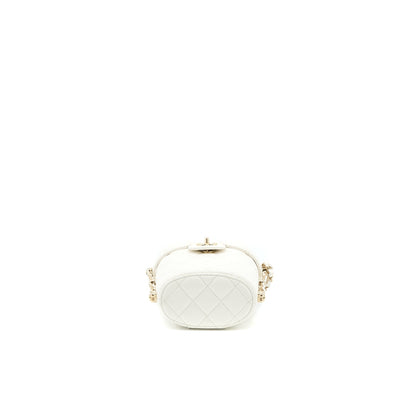 Chanel Small Vanity Case Lambskin White LGHW (Microchip)
