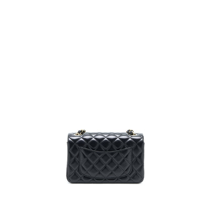Chanel Classic Mini Rectangular Flap Bag Lambskin Black LGHW (Microchip)