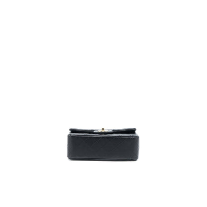 Chanel Classic Mini Rectangular Flap Bag Lambskin Black LGHW (Microchip)