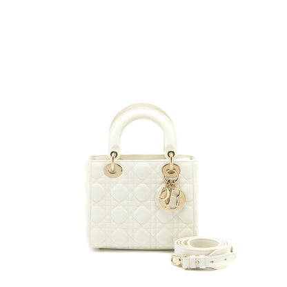 Dior Small Lady Dior My ABCDior Purse Lambskin White