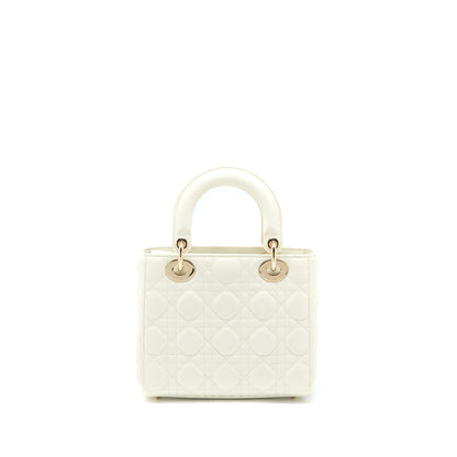 Dior Small Lady Dior My ABCDior Purse Lambskin White