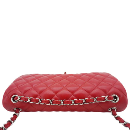 CHANEL Classic Jumbo Double Flap Quilted Leather Crossbody Bag Red