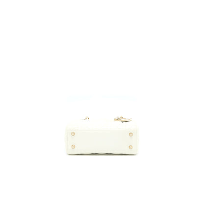 Dior Small Lady Dior My ABCDior Purse Lambskin White